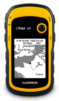 Garmin Etrex 10 showing default map