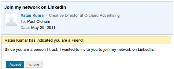 LinkedIn invite from someone I've never heard of
