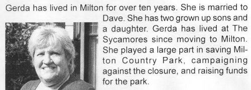 She played a large part in saving Milton Country Park ...