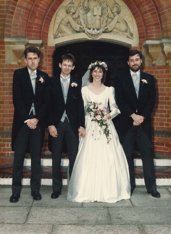 Mark, Martin, Ruth and me at Martin and Ruth's wedding