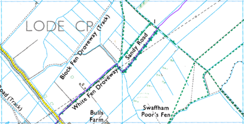 White Fen Drove at 1:25,000